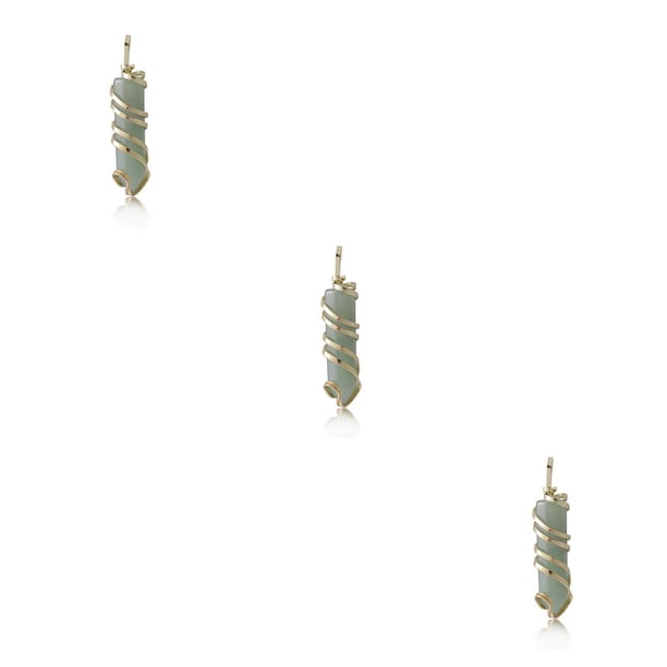 Guardurnaity Alambre envuelto encanto aniversario colgante colgante cristal encantos elaboración collar llaveros accesorios verde Aventurina Type1 NO1