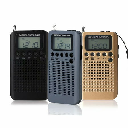 Akoyovwerve Am Fm Portable Radio Battery Operated Portable Pocket Sports Digital Display with