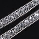 thumbnail image 4 of 1 metro, 20 mm, de imitación, apliques para planchar sintética, bricolaje Blanco + plata Hugo Cystal Rhinestone Ribbon, 4 of 10