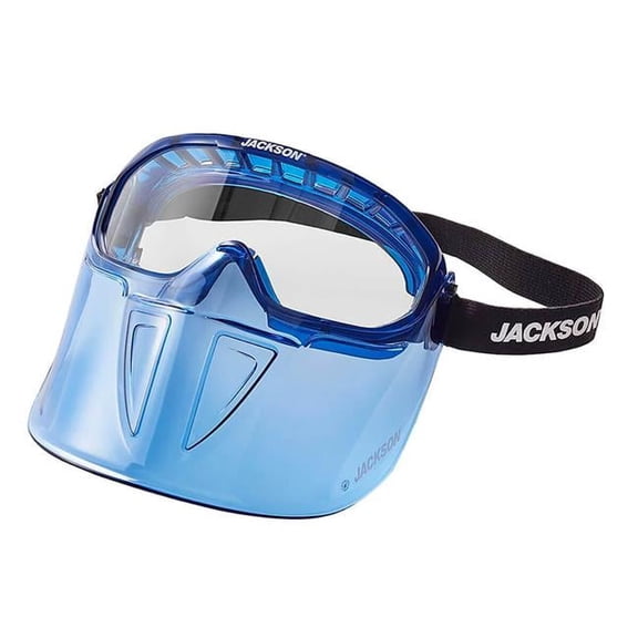Gpl500 Premium Goggle with Flip-Up Detachable Face Shield -Blue Body- Clear Lens - Anti-Fog