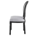 thumbnail image 3 of French Vintage Side Dining Chair, Fabric, Wood, Black Grey Gray, Modern Contemporary Urban Design, Kitchen Room Cafe Bistro Restaurant Hospitality, 3 of 8