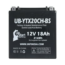 UB-YTX20CH-BS Battery Replacement for 2009 Suzuki VZR1800 (M109R) 1800 CC Motorcycle - Factory Activated, Maintenance Free, Motorcycle Battery - 12V, 18AH, UpStart Battery Brand