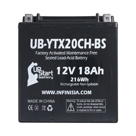 UB-YTX20CH-BS Battery Replacement for 2005 Kawasaki VN2000-A Vulcan 2000 CC Motorcycle - Factory Activated Maintenance Free Motorcycle Battery - 12V 18AH UpStart Battery Brand