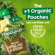 (3 pack) Happy Baby Clearly Crafted, Stage 2 Organic Baby Food, Bananas Raspberries & Oats, 4 oz. Pouch