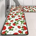 thumbnail image 2 of Kitchen Rugs Sets Of 2,Red Strawberry Plants Fruit Flower White Pattern Anti Fatigue Kitchen Mat Rugs Non Slip Washable,Decorative Kitchen Floor Mats for Kitchen,Sink,Laundry,17"x47"+17"x47", 2 of 5