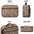 thumbnail image 3 of Brown and Beige Leopard Print Insulated Lunch Bag Teens,Bento School Lunch Bag for Teens for Work,Picnic or Travel 10.6x7.7x4.3 Inches,12 Can Capacity, 3 of 6