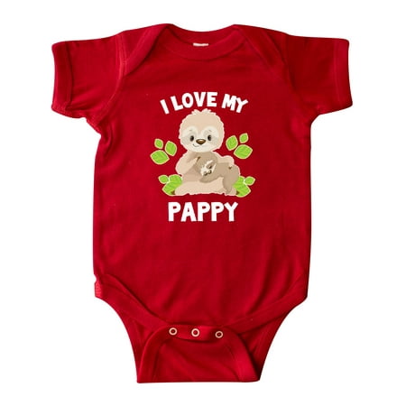 

Inktastic Cute Sloth I Love My Pappy with Green Leaves Gift Baby Boy or Baby Girl Bodysuit