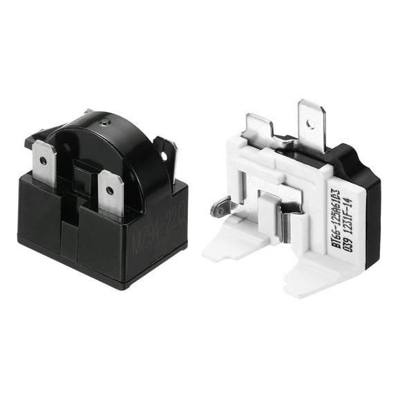 1 Set PTC Refrigerator Starter Relay 12 Ohm 3 Pin and 1/3HP Overload Protector