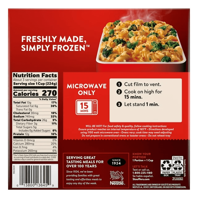 Stouffer's Team Dinner Bundle (1 Stouffer's Lasagna, 1 Stouffer's Mac & Cheese, 3 Stouffer's Broccoli Cheddar Pasta Bake, 3 Stouffer's Green Bean Casserole)