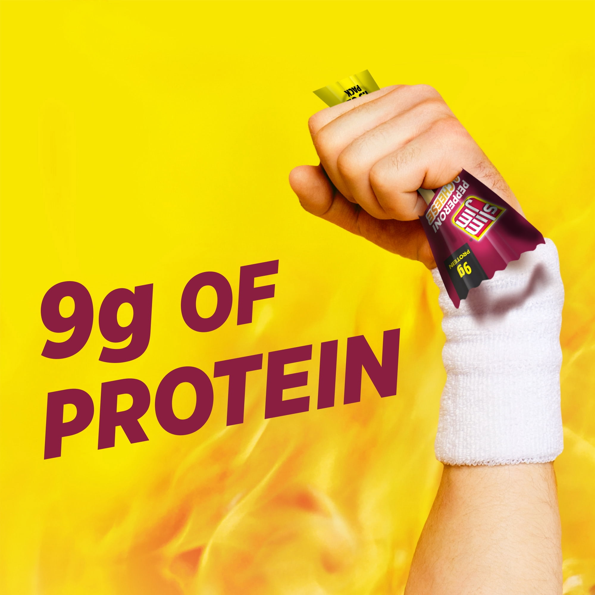 Slim Jim Beef 'N Cheese Smoked Meat Sticks, Pepperoni Flavor, 10g Protein Per Serving, 1.5 oz.