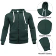 thumbnail image 3 of Men's Hooded Tracksuit 59 Piece Casual Full Zip Jogging Sweatsuit Sets(Dark green,2XL), 3 of 5