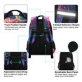 thumbnail image 4 of FORMRS Unisex Backpack Elementary School Travel Bookbag with Reflective Stripes, Space Astronaut, 4 of 7