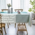 thumbnail image 5 of Cotton Linen Solid Color Tablecloth Stitching Tassel Heavy Weight Table Cover for Kitchen Dining Home Tabletop Decorations, Rectangle 55 x 118 Inch, Teal, 5 of 6