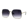 thumbnail image 2 of Womens Rhinestone Rimless Rectangular Mod Butterfly Sunglasses Gold Smoke, 2 of 4