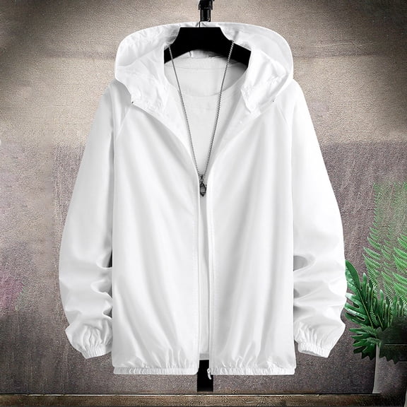 Gamivast Mens Long Sleeve Sun Shirt Zip up Solid Lightweight Hoodie Thin Sun Hoodie Breathable Soft Skinny Coat Outdoor Beach Vacation Casual Outfits