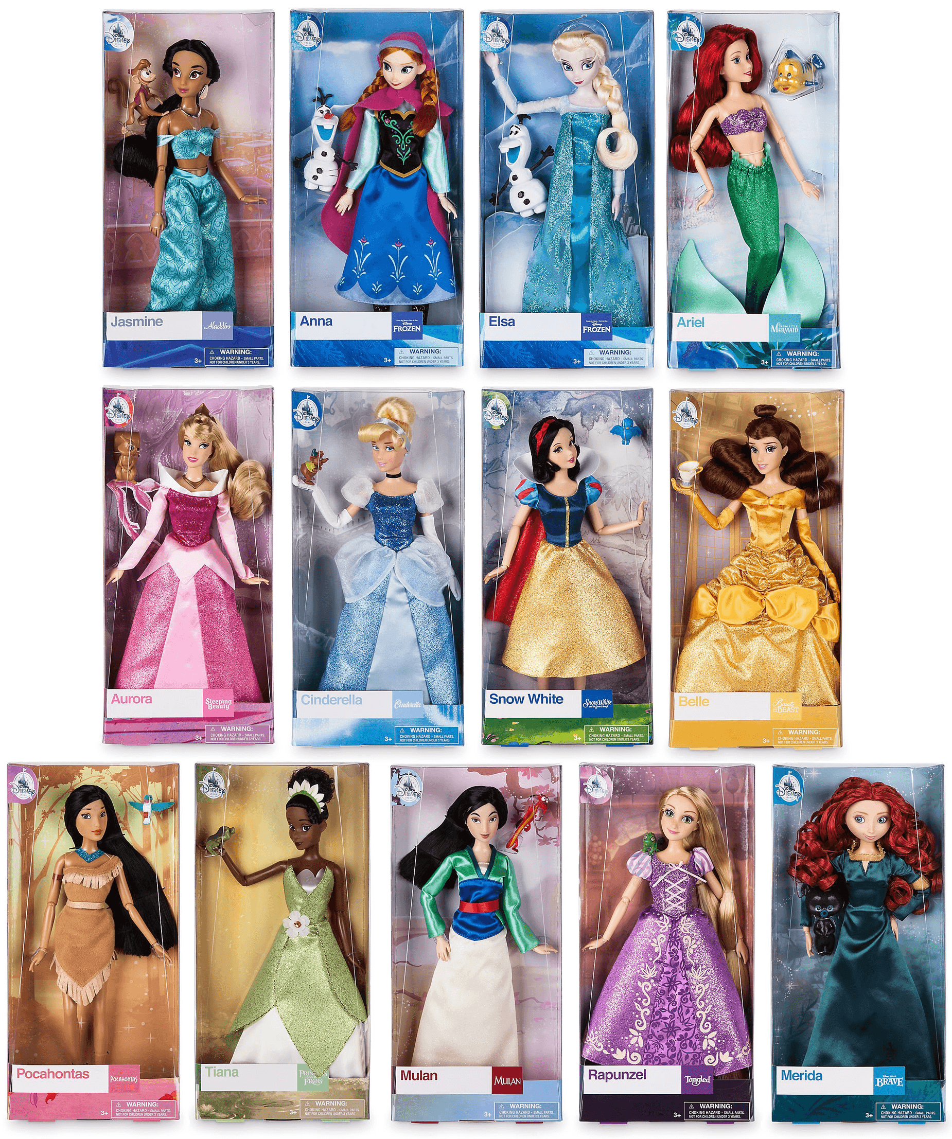 12 disney princess dolls