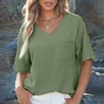 thumbnail image 5 of Womens Summer Tops T Shirts Short Sleeve V Neck Casual Tshirts with Pocket, 5 of 9