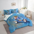thumbnail image 3 of Feelyou Kawaii Jungle Frog Bedding Comforter Set 7pcs for Child, Fashion Artwork Queen Bedding Sets, Cartoon Animal Theme Reversible Queen Sheet Sets, Microfiber Bedroom Decor, 3 of 7
