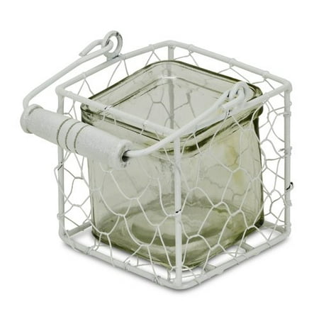 UPC 785853003827 product image for Cheungs Square Glass Jar in Wire Basket | upcitemdb.com