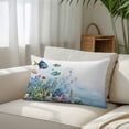 thumbnail image 3 of Ocean Coastal Throw Pillow Cover, Pillowcase Protectors with Zipper, Breathable Decorative Lumbar Pillow Case Cover, Coral Fish Watercolor Shell Starfish Pillow Shams for Couch Sofa 12x20Inch, 3 of 8