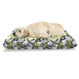 Fiesta Pet Bed Mexican Blanket Geometric Pattern Stripes Rhombuses Arrangement Chew Resistant Pad for Dogs and Cats Cushion with Removable Cover 24 x 39