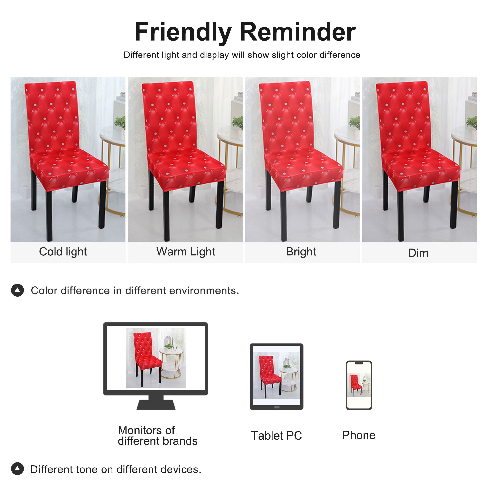 Unique Bargains Stretch Polyester Washable Dining Chair Covers Slipcovers Red 6 Pcs