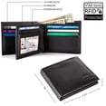 thumbnail image 2 of ID Stronghold – Men’s RFID Leather Wallet - Bifold with ID Window (Black), 2 of 5