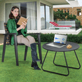 thumbnail image 4 of MoNiBloom Patio Outdoor & Indoor Steel Patio Side Table, Weather Resistant Outdoor Round End Table for Patio, Yard, Balcony, Garden, Living Room, Bedroom, Black, 4 of 9