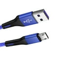 thumbnail image 1 of Matsuzay Cable de teléfono Cable USB de nailon reemplazo de línea de datos de carga rápida para Android Micro USB Cable de carga rápida de Teléfono y Comunicación Azul Androide 2M, 1 of 6