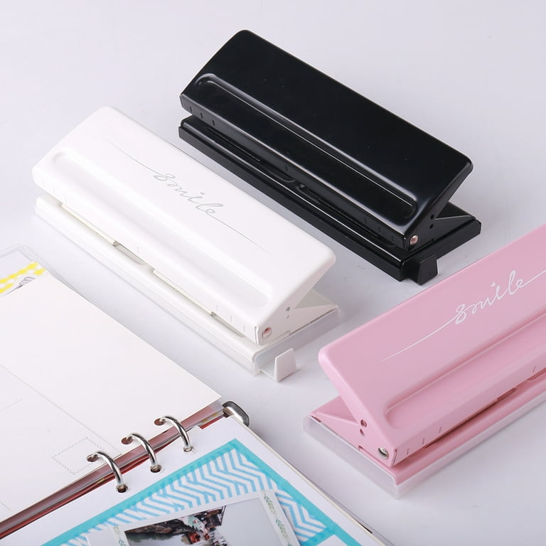 Adjustable 6-Hole Desktop Punch Puncher for A4 A5 A6 B7 Dairy Planner  Organizer Six Ring Binder with 6 Sheet Capacity 