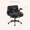 thumbnail image 3 of Gymax Chaise Croisée sur Roulettes avec Accoudoirs Relevables Hauteur Réglable Dossier Grand Gris, 3 of 10