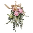 thumbnail image 4 of Eucalyptus Chrysanthemum Door Wreath Artificial Silk Flowers Illuminated Teardrop Wall Hanging for Living Room Bedroom, 4 of 9