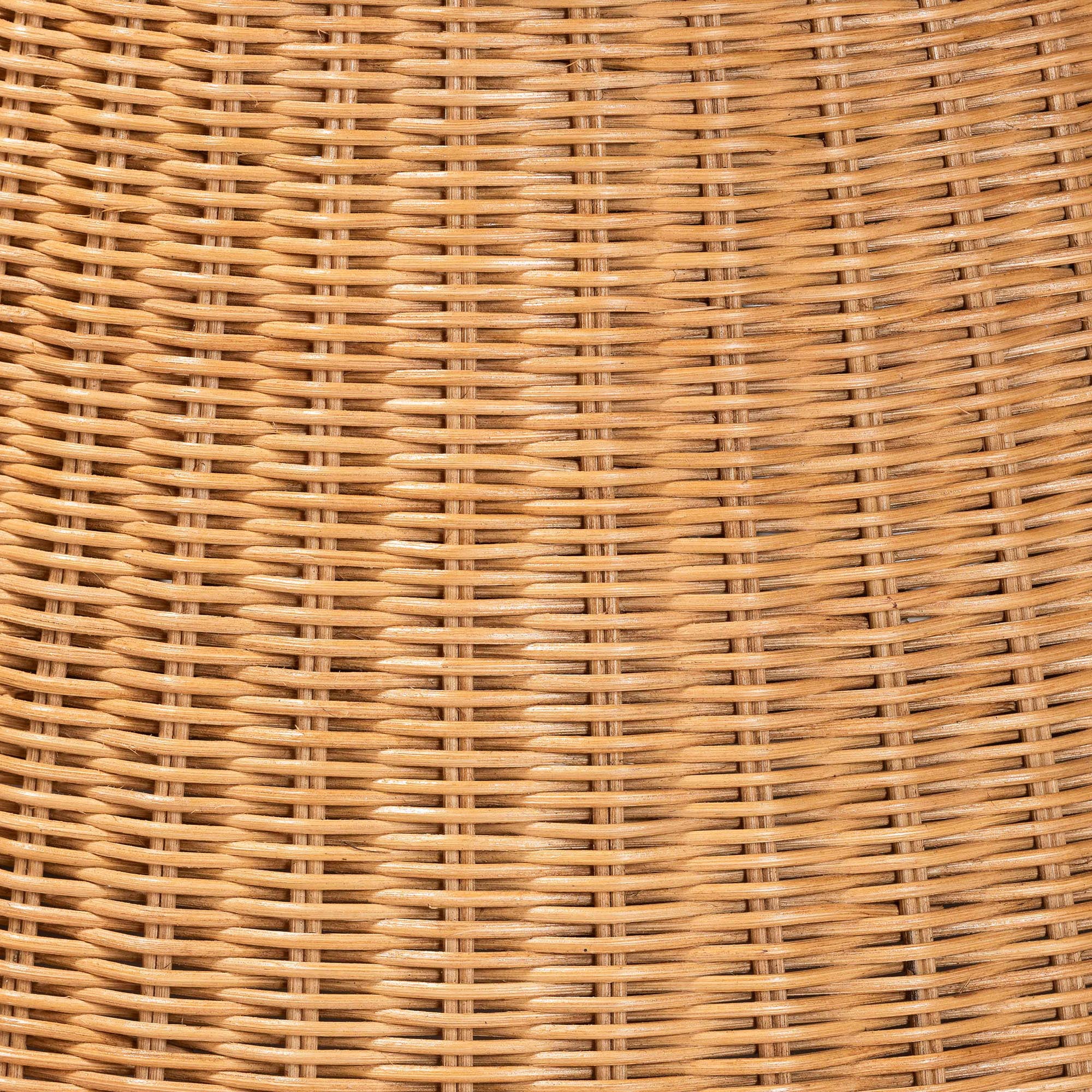 bali & pari Nina Light Honey Braided Rattan End Table with Glass Tabletop