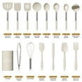 thumbnail image 2 of GPED Silicone Cooking Utensil Set, 30 Pcs Kitchen Utensils Set with Stainless Steel Handle, Food Grade Silicone Spatula Set, BPA-Free, Non-stick Heat Resistant Silicone Cookware, Khaki, 2 of 7