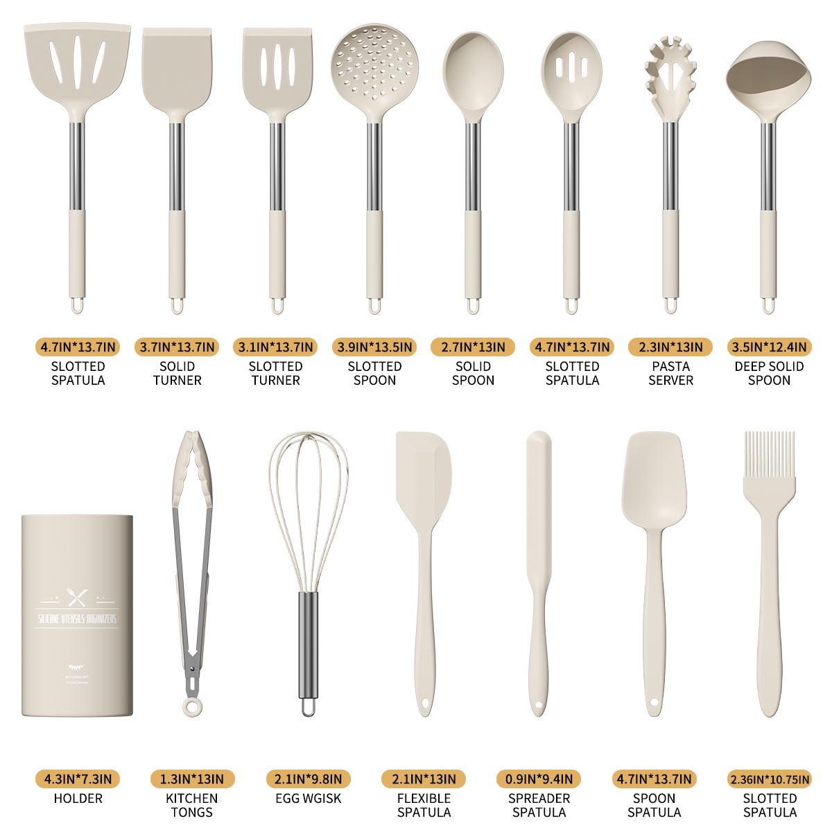 GPED 30-Piece Silicone Cooking Utensil Set with Stainless Steel Handles photo 2