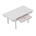 thumbnail image 2 of Dollhouse Miniature Table, Modern Style Dollhouse Desk Functional Decorative Birch Attractive Durable  For DIY Log Color And White,White, 2 of 8