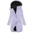 thumbnail image 2 of YOIAVAIOY Winter Coats for Women Plus Size Long Water-Resistant Puffer Coat Thicken Warm Zip Up Parka Jackets Outerwear with Hood Purple XXXL, 2 of 9