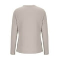 thumbnail image 5 of Aloohaidyvio Womens Waffle Knit Tops Casual Slim Fit Basic Tee Long Sleeve Stretch Shirts Beige XL, 5 of 6