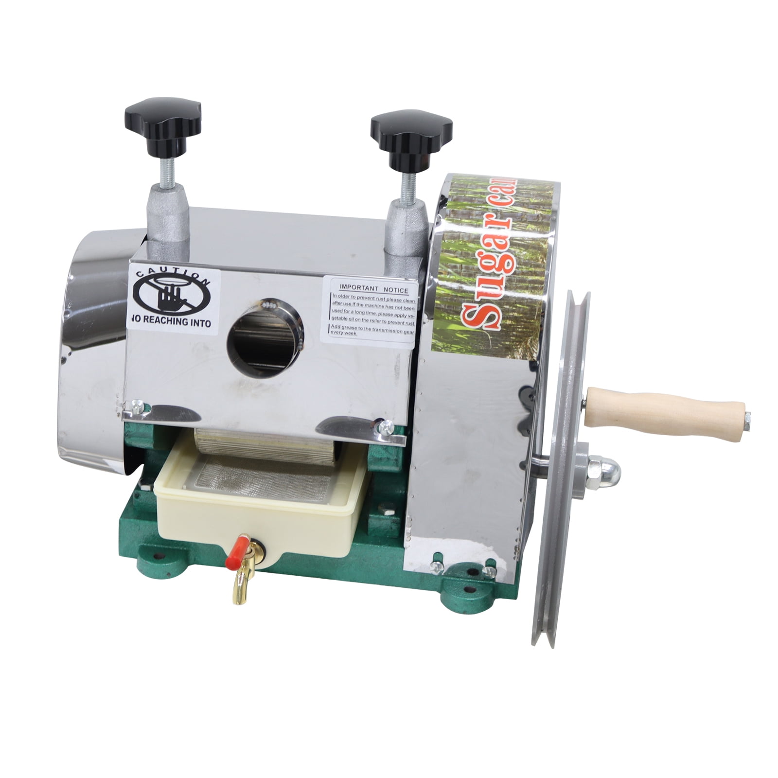 Techtongda Sugar Cane Juicer Manual Sugarcane Juice Machine Sugar Cane Juice Squeezer with 2 Knives