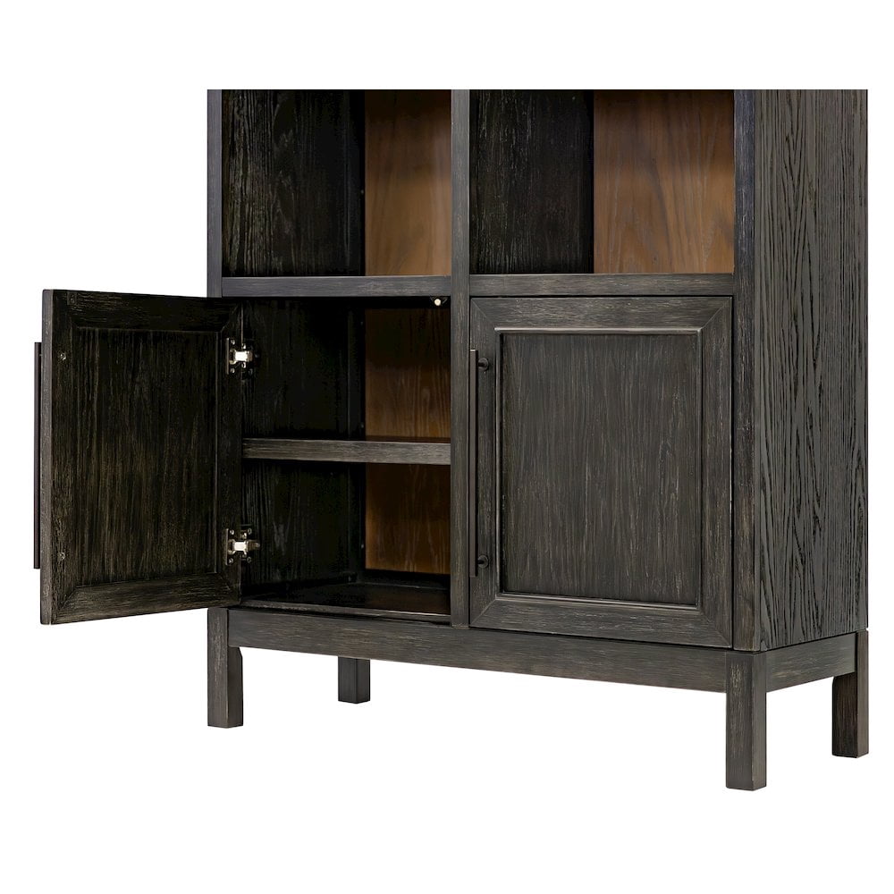 Martin Furniture Modern Wood Arched Display Cabinet/Bookcase, Storage Cabinet, Black