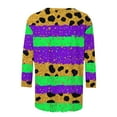 thumbnail image 4 of Mardi Gras Shirts for Women 3/4 Sleeve Crew T-Shirt Sequin Sparkly Blouses Funny Holiday Outfits Fat Tuesday Tshirt Mask Graphic Tees Spring Fashion Outfits Trendy Clothes 2026, 4 of 6