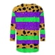 thumbnail image 4 of Xuyuer 2025 Womens 3/4 Sleeve Tops Mardi Gras and Christmas Costumes Fashion Round Neck Blouse, 4 of 6