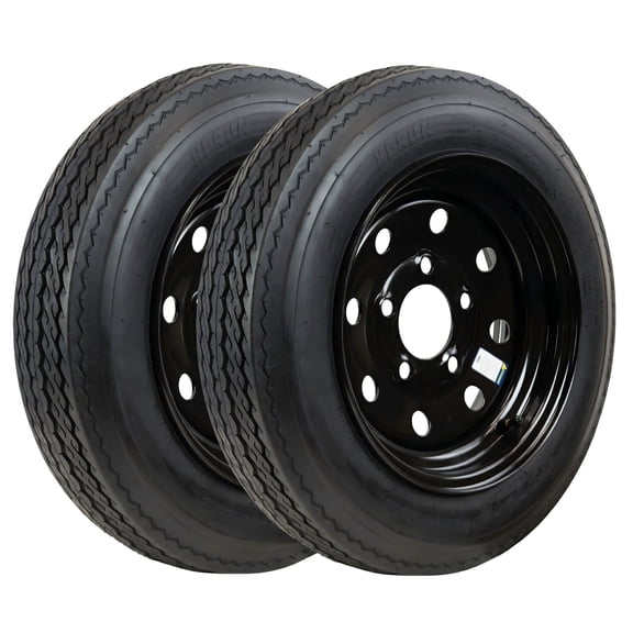 Hi-Run 2 Set SU02 4.80-12 4PR Boat Trailer Tire with 5 Lug on 4.5" Black Wheel Assembly