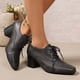 thumbnail image 5 of Xucatan Women's Square Toe Lace-Up Zipper Leather Shoes, Chunky Heel Ankle Booties for Women, Dressy Casual Fall Winter Boots for Office & Daily Wear Gift, 5 of 8