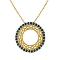 thumbnail image 1 of Aone Jewelry 0.50 Carat Natural Blue Diamond Tribal Round-Shape Design Pendant Necklace For Woman Crafted In 10k Rose White and Yellow Gold With 18 Gold Plated Over 925 Sterling Silver Box Chain, 1 of 5