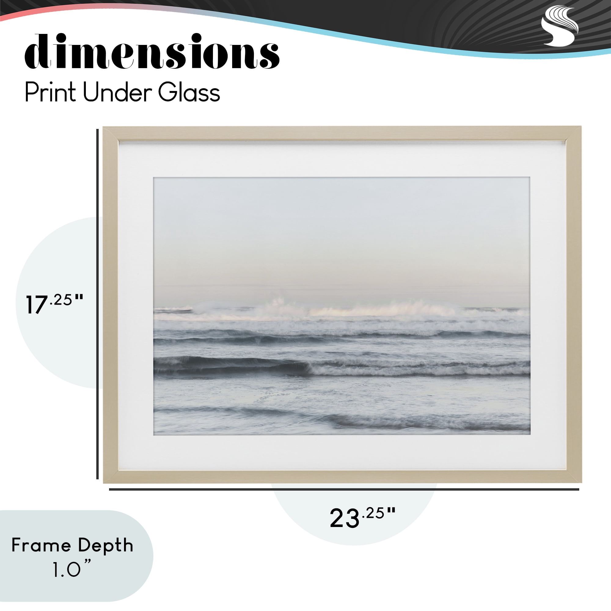 Stupell Industries Serene Ocean Waves Calmness Birch Framed Print Under Glass, design by Melissa McClain