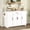 White, variant on DTTRA 54.3" Modern Sideboard Buffet Cabinet with 4 Doors & 1 Drawer, MDF Kitchen Storage Console Table with Adjustable Shelves, Side Rack, Hanging Rod & Aluminum Handles for Dining Room, Black