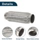 thumbnail image 4 of Tubo flexible de escape para automóvil Unique Bargains de 2.16 pulgadas de diámetro exterior, tubo de escape trenzado flexible, tubo flexible universal, tono plateado, 1 pieza, 4 of 6