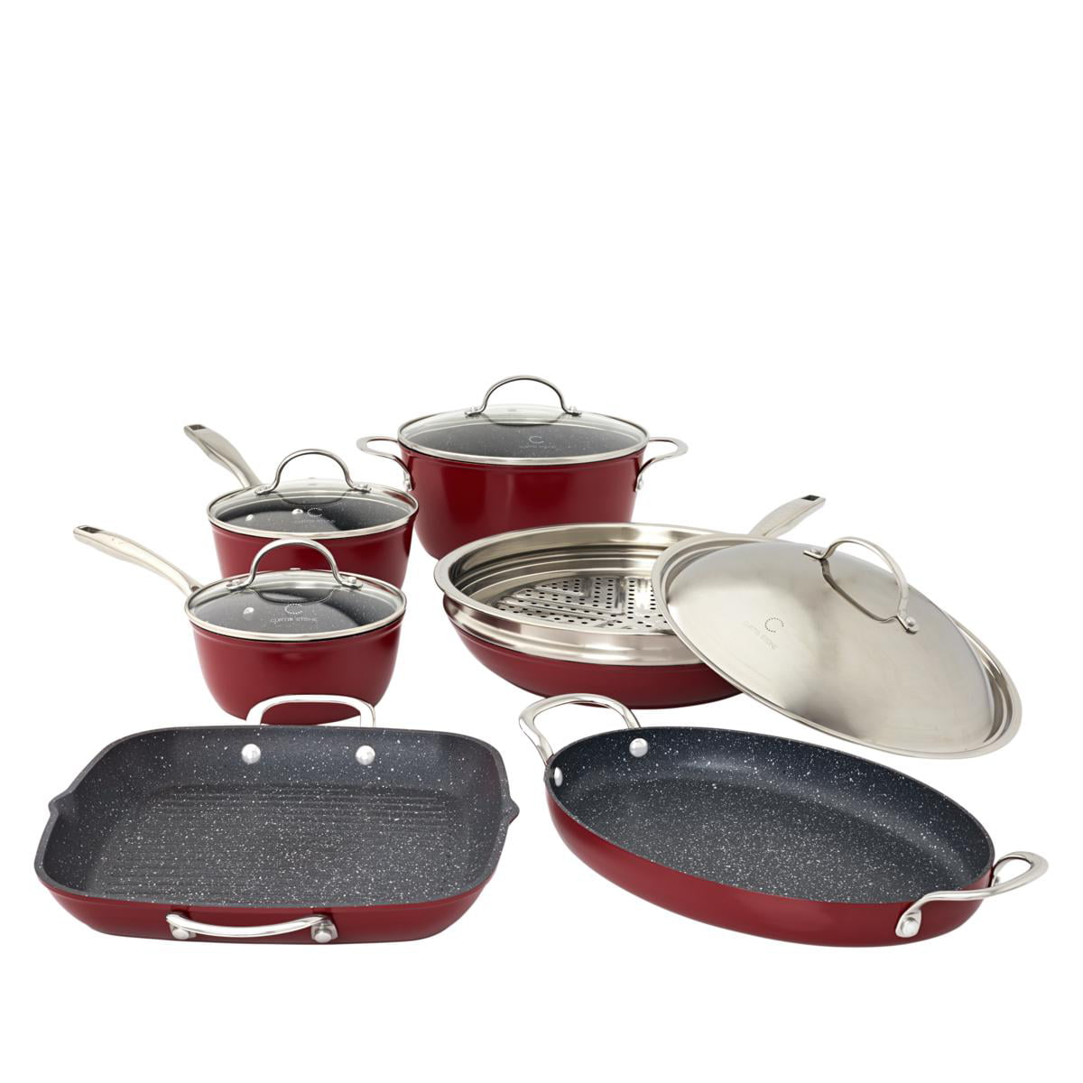 Curtis Stone Dura-Pan Nonstick 10-piece Chef's Cookware Set -Used 