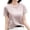 Pink, variant on Womens Tops Striped Retro Korean Style Round Neck Short Sleeve Womens Undershirts,Blue,L